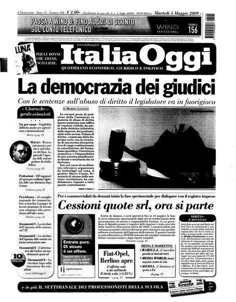 Italia oggi : quotidiano di economia finanza e politica